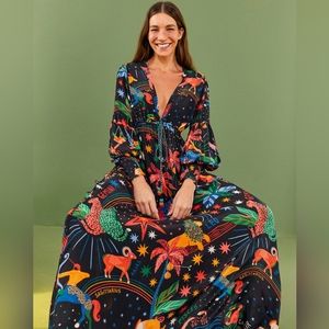 FARM Rio Zodiac Maxi Dress size Medium NWT!